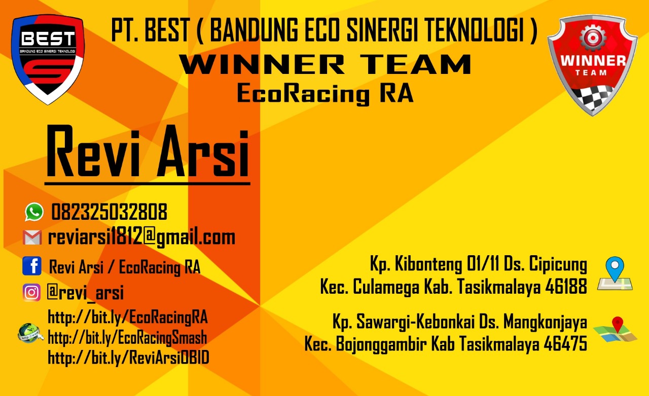 Kartu Nama Revi Arsi (Eco Racing PT BEST)