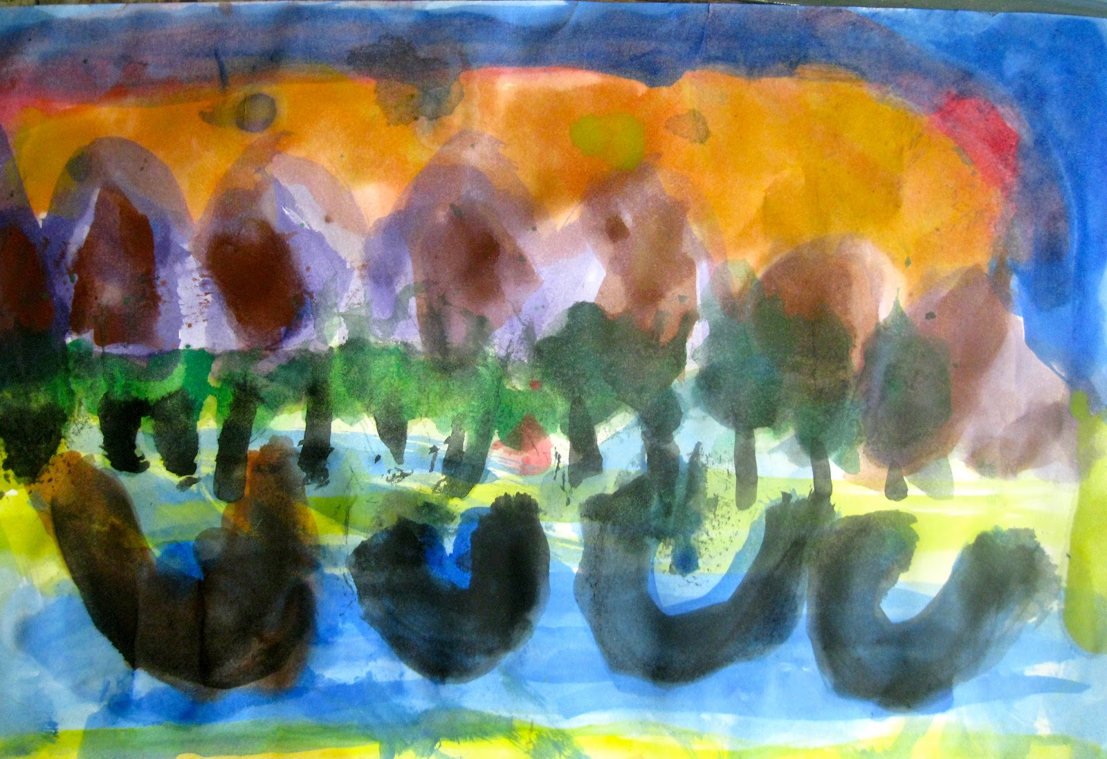 Angie Villa Art & Education Watercolor Painting with Kindergarten