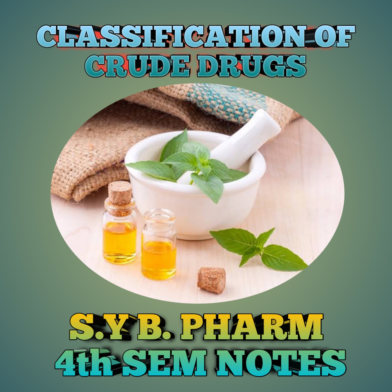 CLASSIFICATION OF CRUDE DRUGS B. PHARM SECOND YEAR SEM IV NOTES