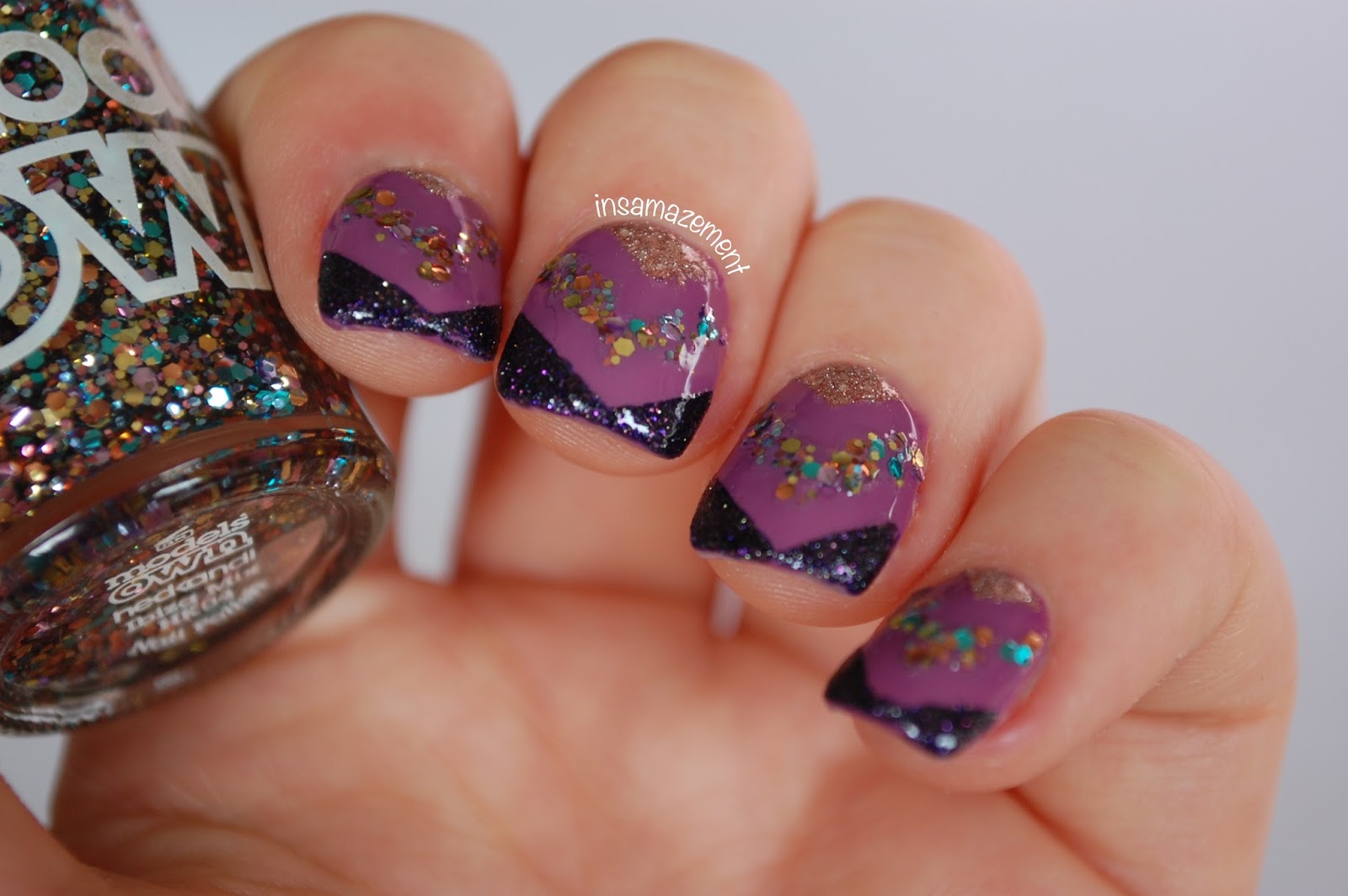 In SAMazement Autumn Glitter Zig Zag Nail Art Tutorial