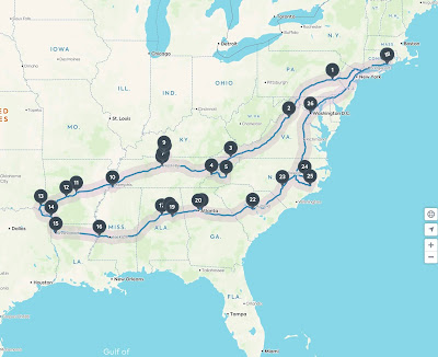 Road Trip with Bruce and Louise: Trip Map