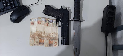 Adolescentes de 14 e 15 anos são apreendidos no Bairro Jardim Santana com faca e arma de brinquedo