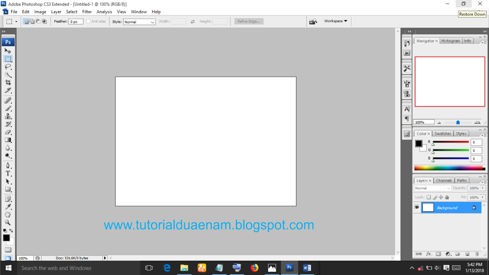 Cara Membuat dan Mengatur Lembar Kerja Photoshop