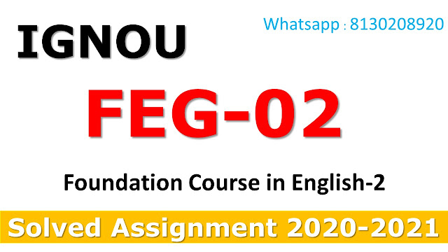 FEG-02 Solved Assignment 2020-2021
