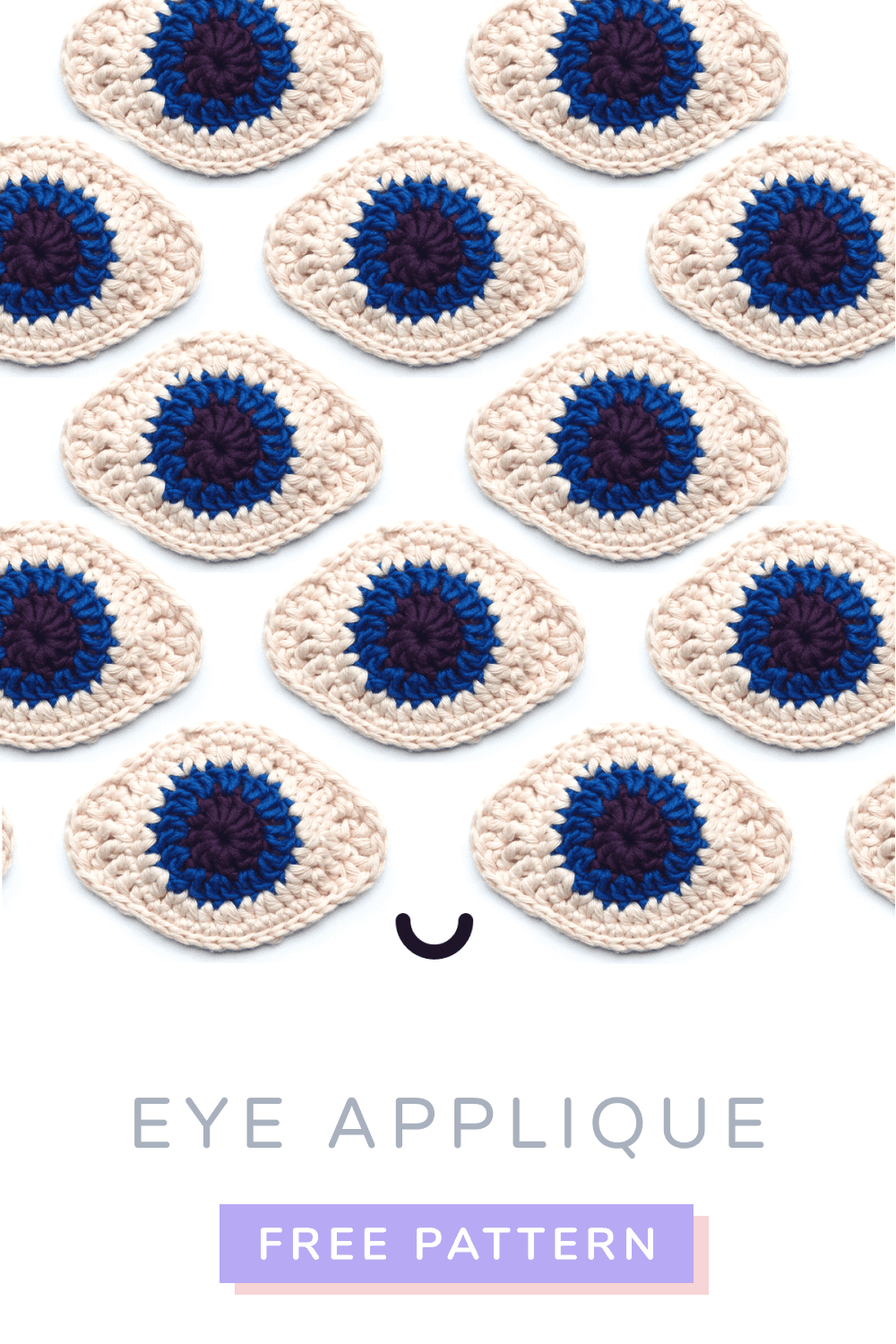 eye applique crochet pattern