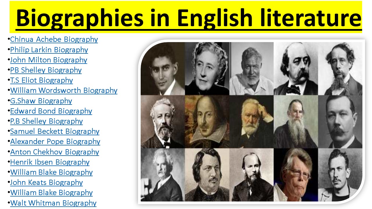 english literature writers biography