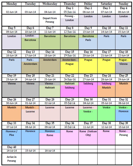 moments of endearment my 40 days europe trip itinerary 2014 trip itenerary
