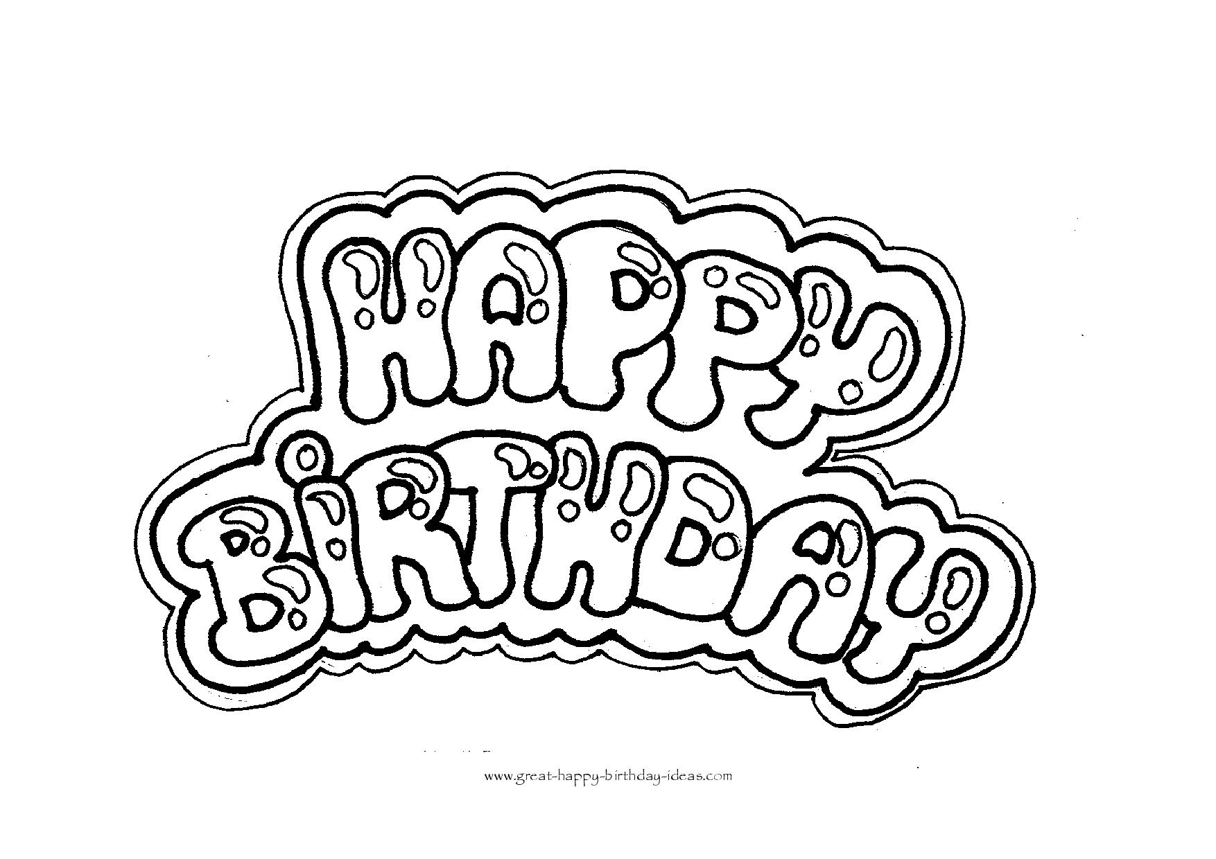 Bubble Letters Happy Birthday - Birthday Letter