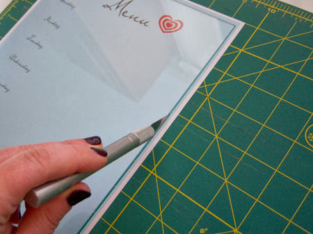 DIY Dry-Erase Menu Board with Free Printables cut