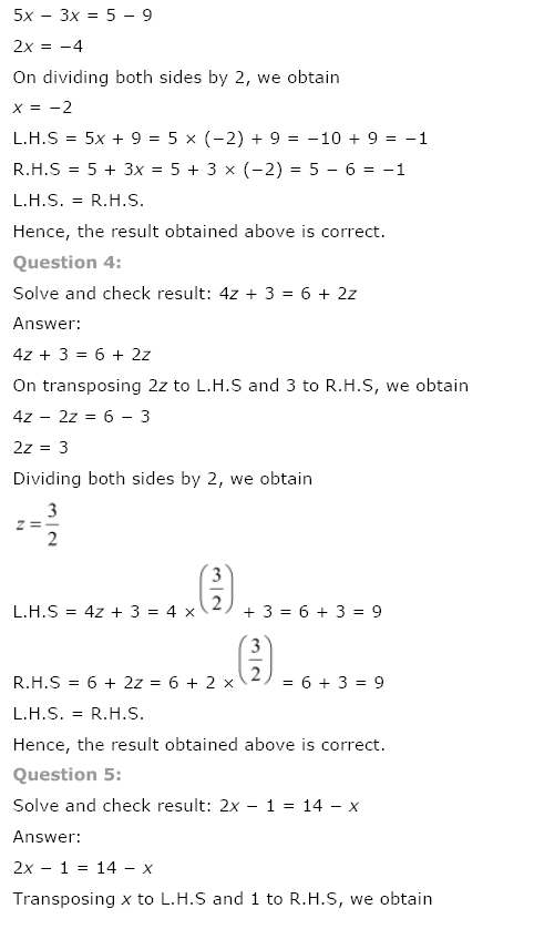 NCERT Solutions for Class 8 Maths Chapter 2 Linear Equations in One Variable