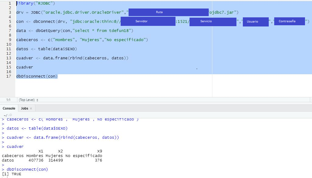 Conectar bases de datos Oracle con R vía JDBC Conectar bases de datos Oracle con R vía JDBC