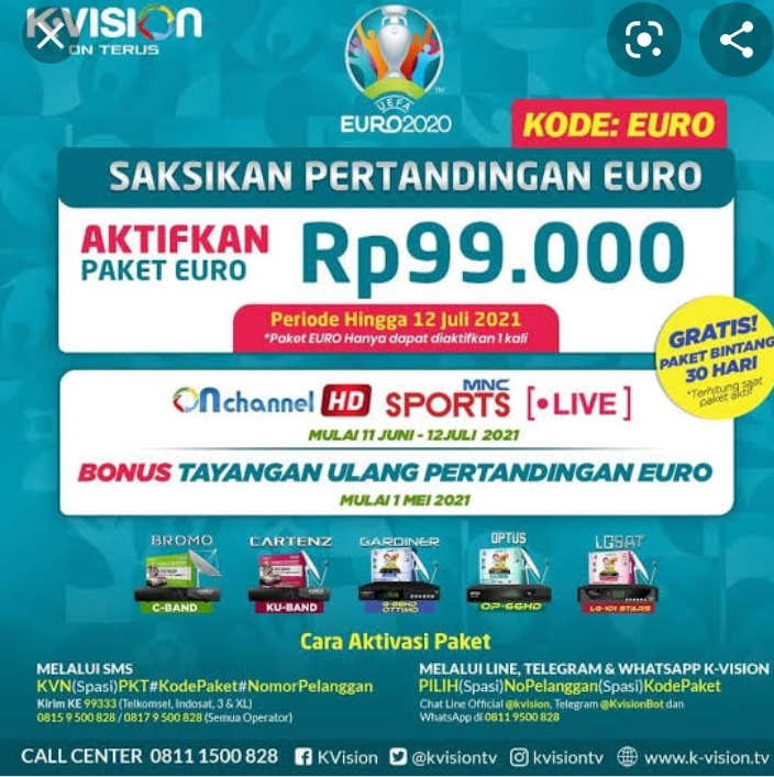 Receiver Digital KVision Euro Dan Paket Euro 2021 Harga Rp 99.000