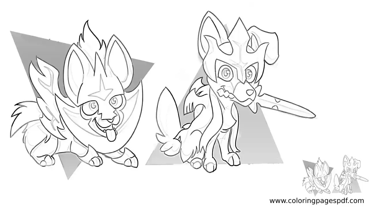 Coloring Page Of Puppy Style Both Zacian Forms
