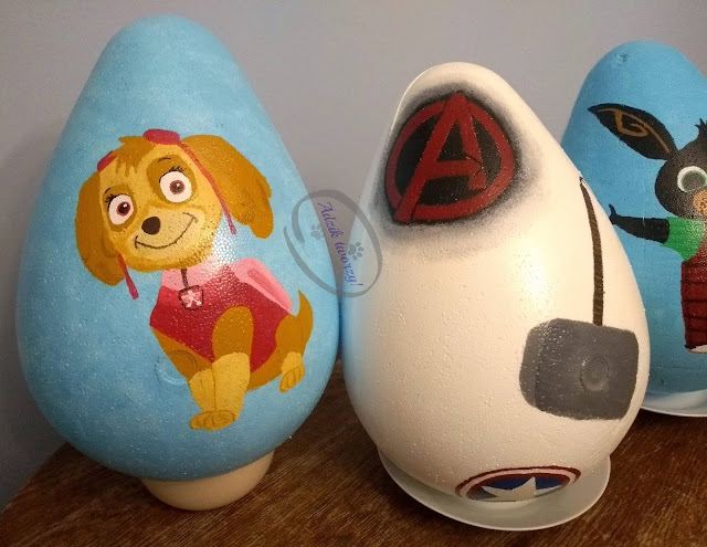 Adzik tworzy - ręcznie malowane jaja ze styropianu postacie z bajek