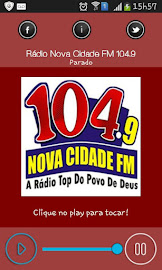 Instale Nosso Aplicativo  Digitando A Palavra:  “Radio Nova Cidade Fm 104.9”  Pelo Play Store.