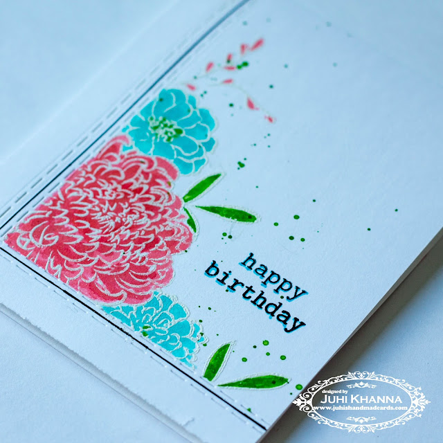 One layered card with In Bloom: Anna's Flora Winnie and Walter stamps