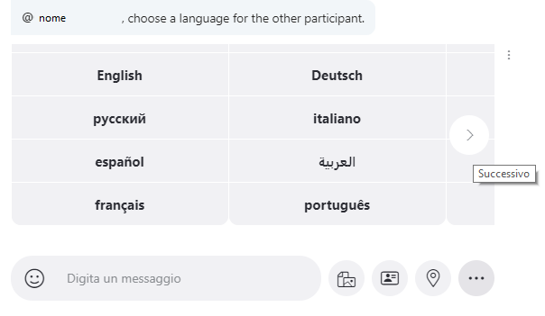 Scegli la lingua dell'altro partecipante Skype per desktop