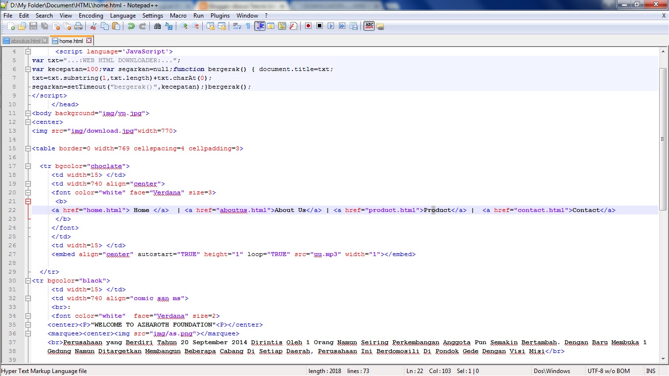Membuat Design Web Dengan Notepad++ (step1) ~ Barokah Network