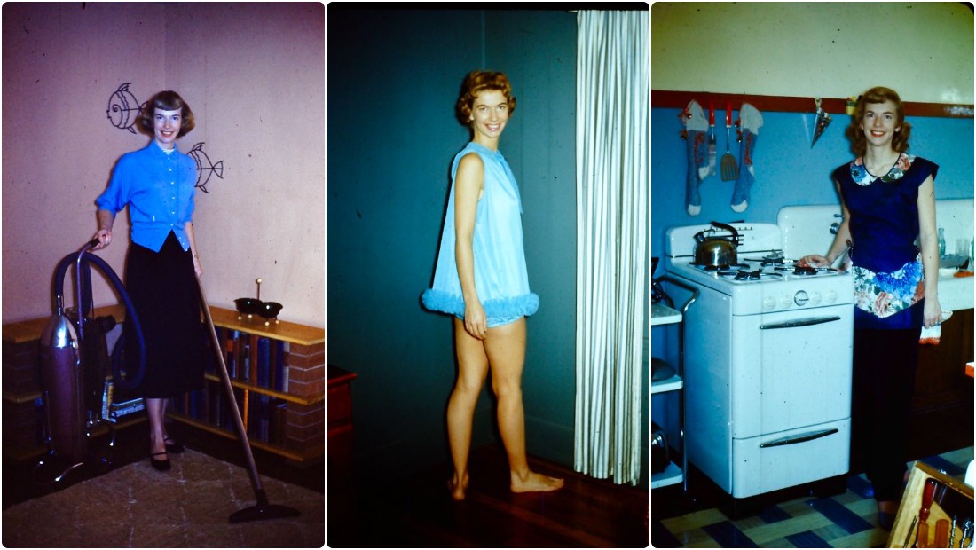 Wonderful Kodachrome Photos Capture a Young Lady at Home During the