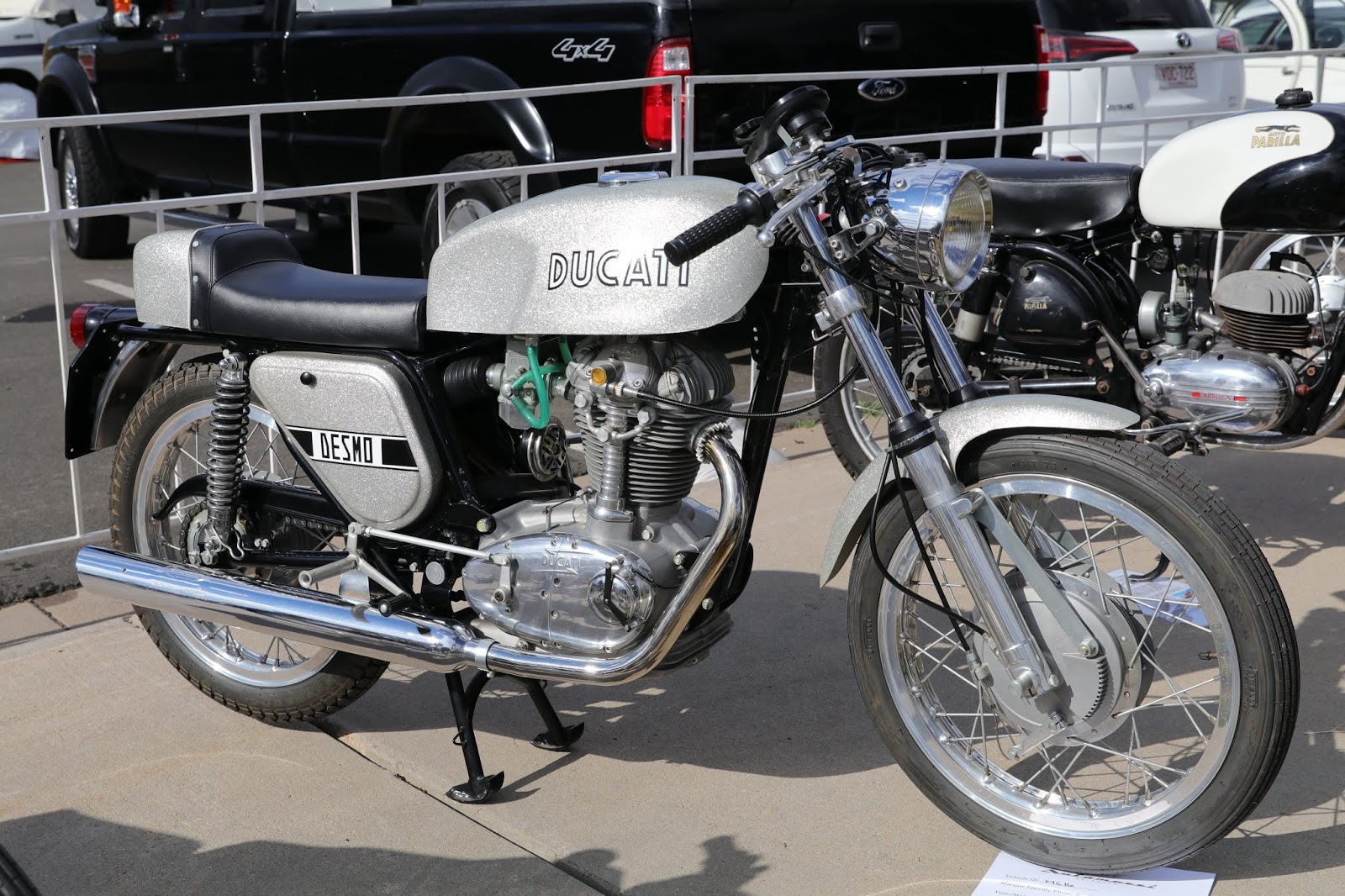 OldMotoDude 1974 Ducati Silver Shotgun on display at the 2018 Automezzi Show Golden, Colorado.