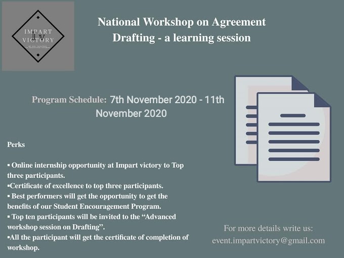 National Workshop on Agreement Drafting - a learning session.