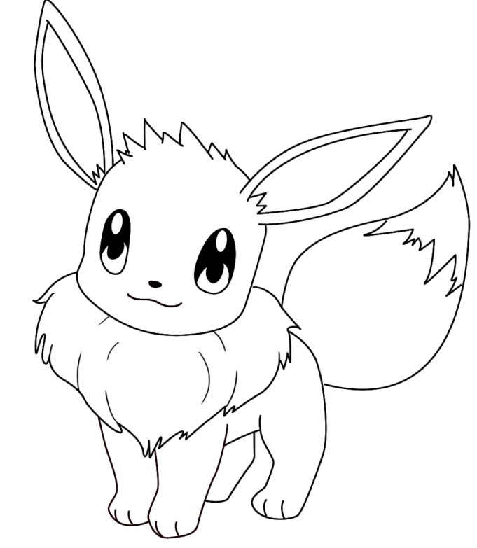 Eevee coloring page for kids