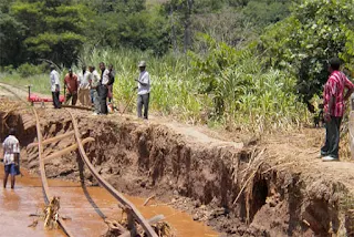 Town of Mpwapwa Tanzania flood damage