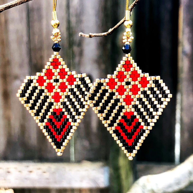 Pretty Brick Stitch Beadweaving Tutorials by SplendidBeadsBklyn / The