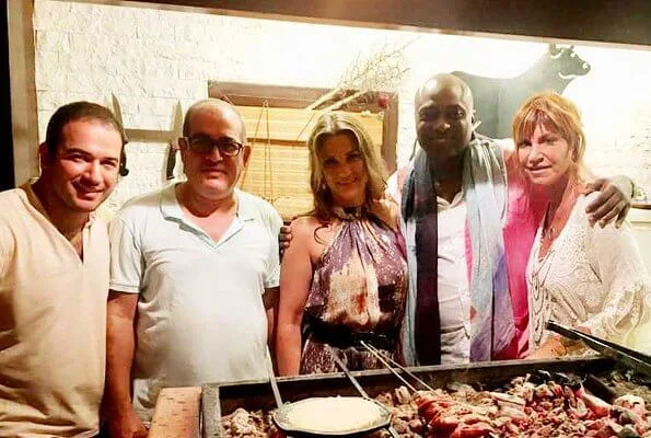 Princess Martha Louise and Shaman Durek dined at "Neyzar" restaurant at Milta Marina. Rebis Hotel in Bodrum