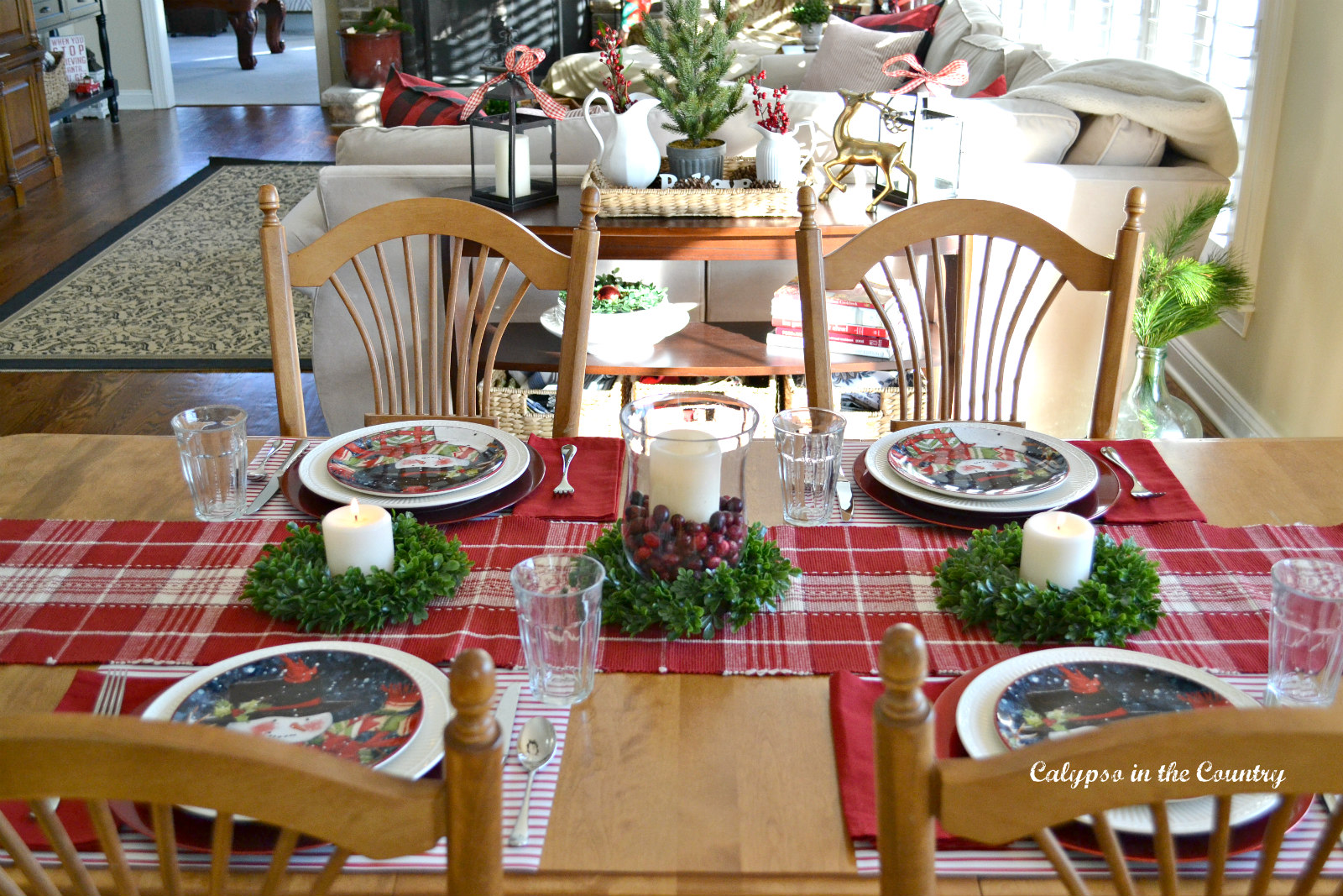 Colorful and Festive Christmas Table in the Kitchen  Calypso In The