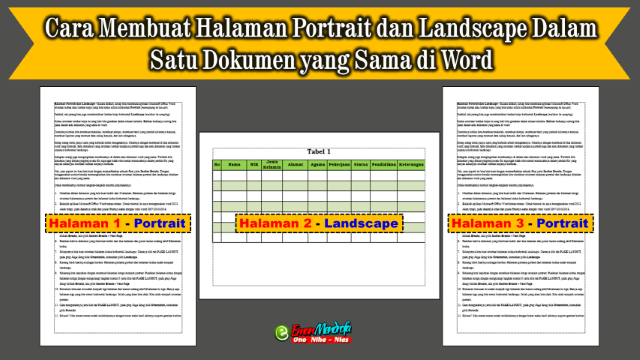 Cara Membuat Halaman Berbeda Posisi Portrait Dan Landscape Dalam Satu Dokumen Yang Sama Di Word 2007 2010 2013 2016 Eman Mendrofa