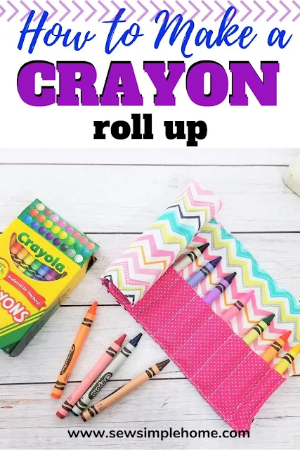 Organize those crayons with this simple fabric crayon holder tutorial and free PDF sewing pattern.