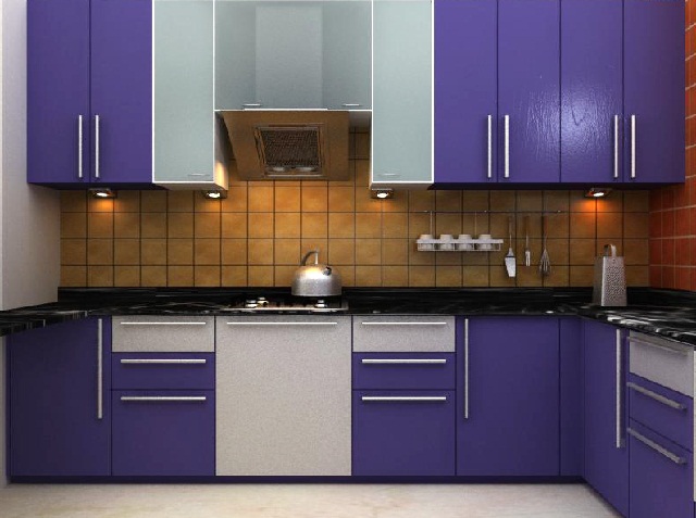 Modular Kitchen Cabinet Purple