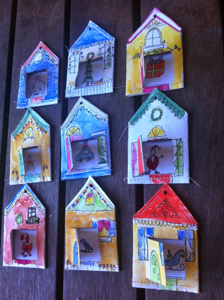 { This girl loves to talk } Advent Calendar {sewn cardboard house Advent}