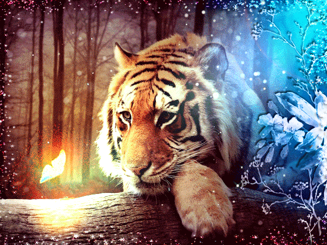 虎の年の新年のアニメーション
