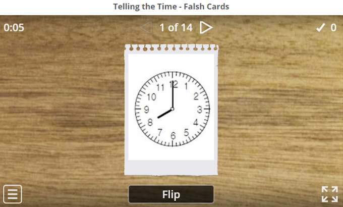 Telling the Time - Falsh Cards