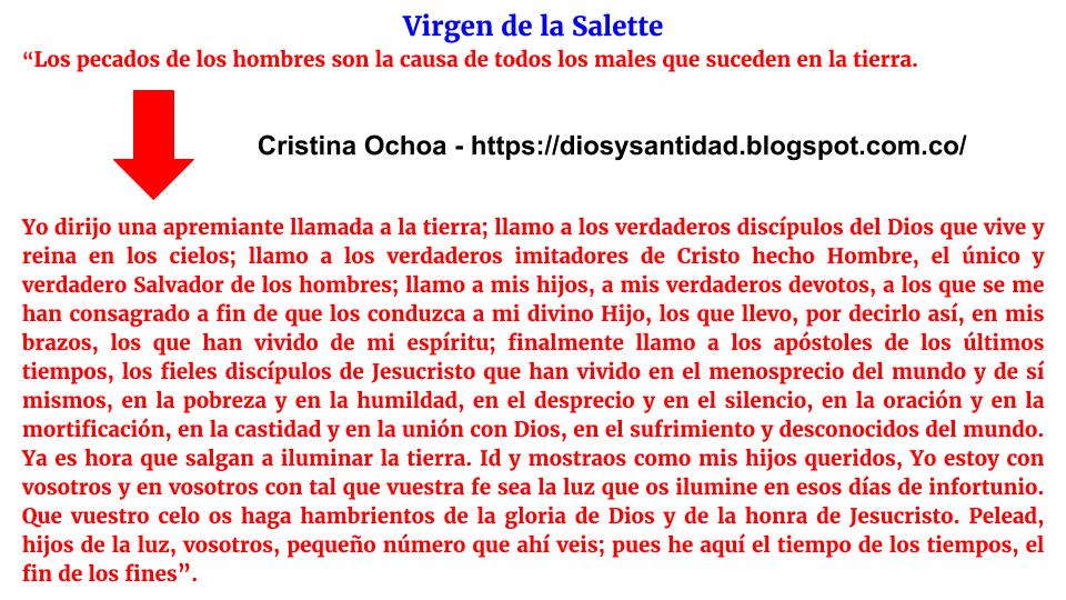 Virgen de la Salette - Llamado urgente