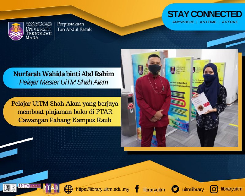 Pelajar UiTM Shah Alam Berjaya Membuat Pinjaman Buku di PTAR Pahang