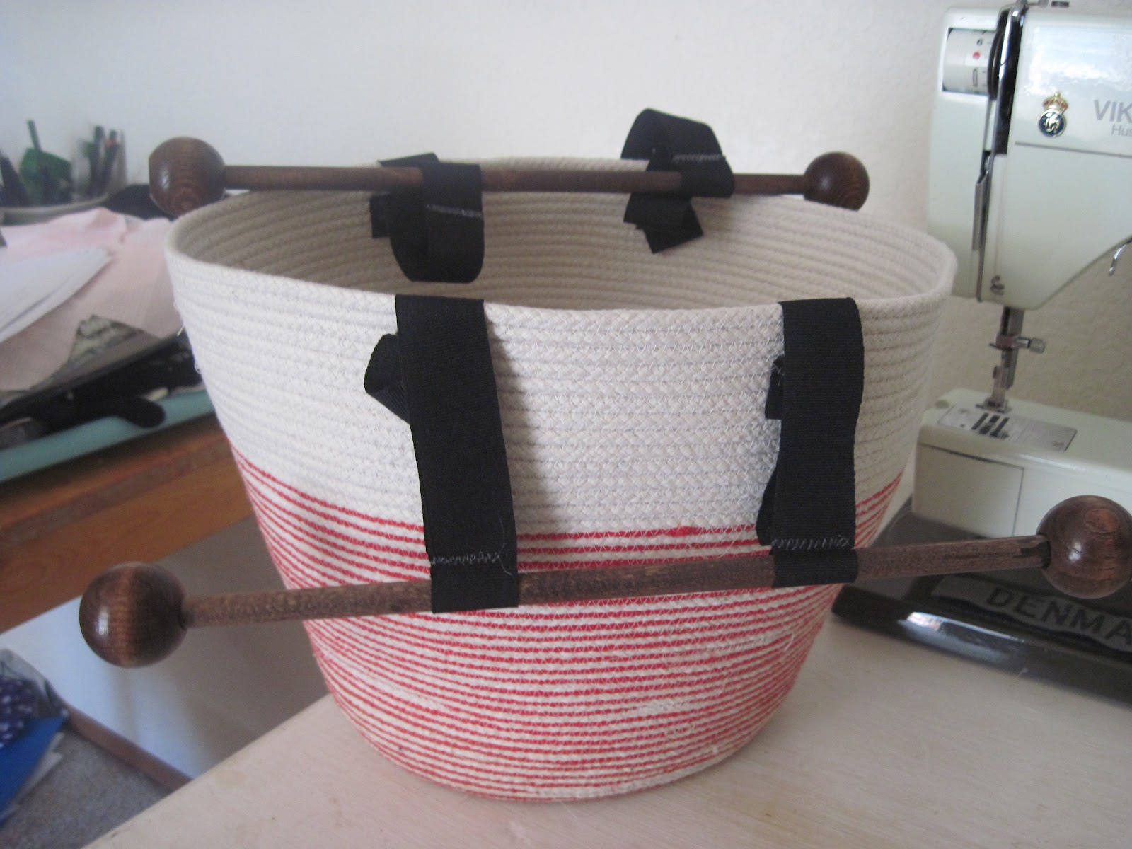 Cold craftin in the rain. easy cheap homemade baskets.