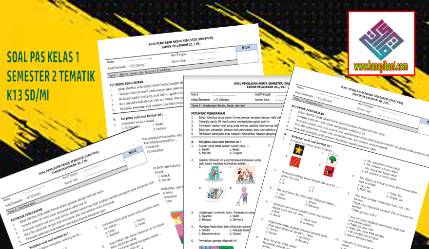 √ √ Soal PAS Tematik SD/MI Kelas 1 Semester 2