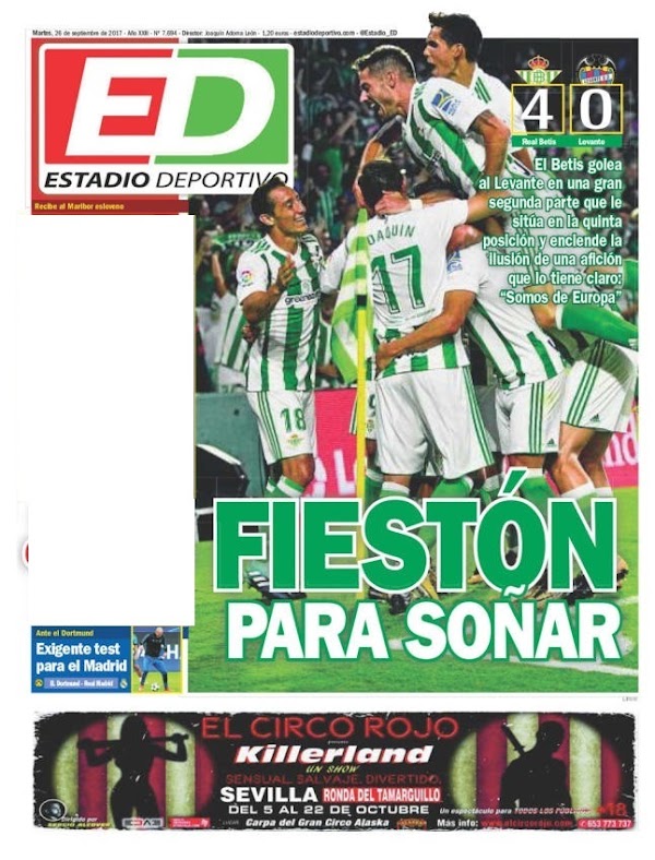 Betis, Estadio Deportivo: "Fiestón para soñar"