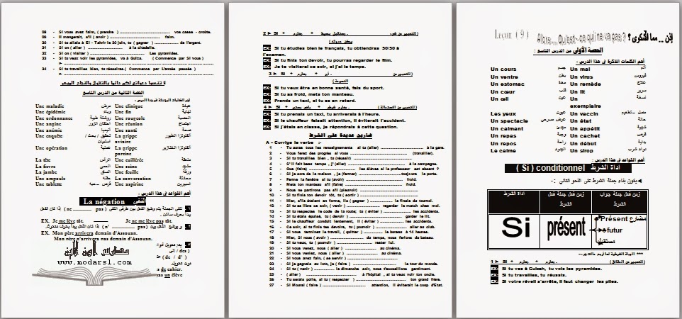 الدرس التاسع لغة فرنسية 3 ثانوى باسلوب جديد لعام 2015