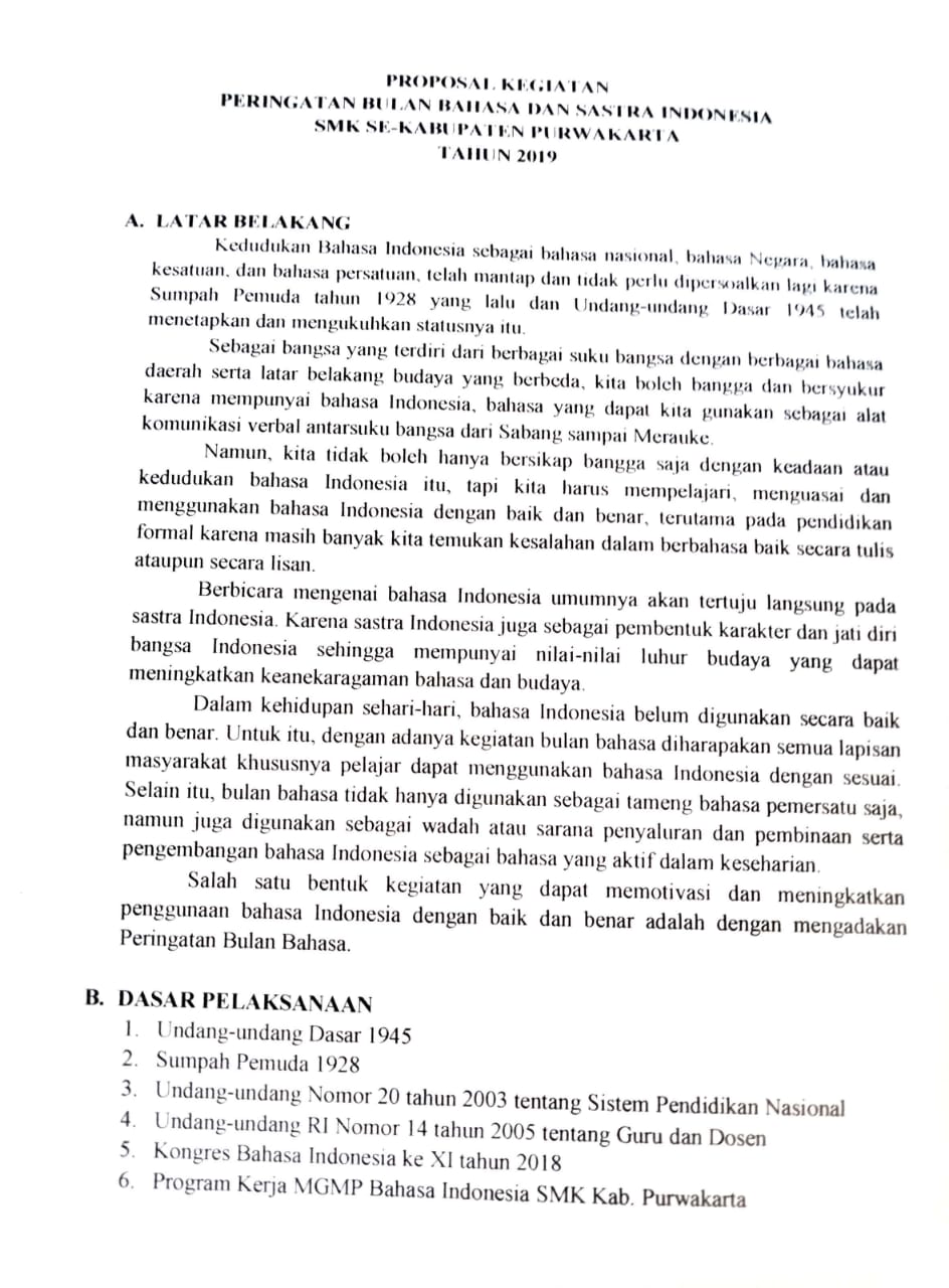 Contoh Proposal Kegiatan Lomba Sekolah Mata Pendidikan