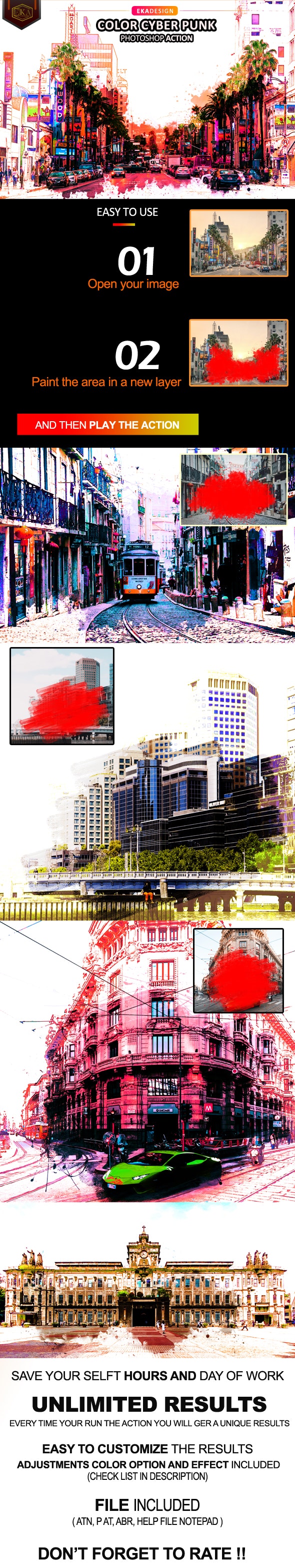 GraphicRiver - Color Cyber Punk Photoshop Action 33312290 2 Preview%2BColor%2BCyberpunk