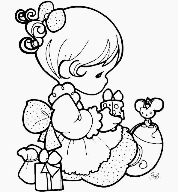Beautiful Precious Moments Girl Coloring Page for Kids of a Cute Cartoon Colour Drawing HD Wallpaper