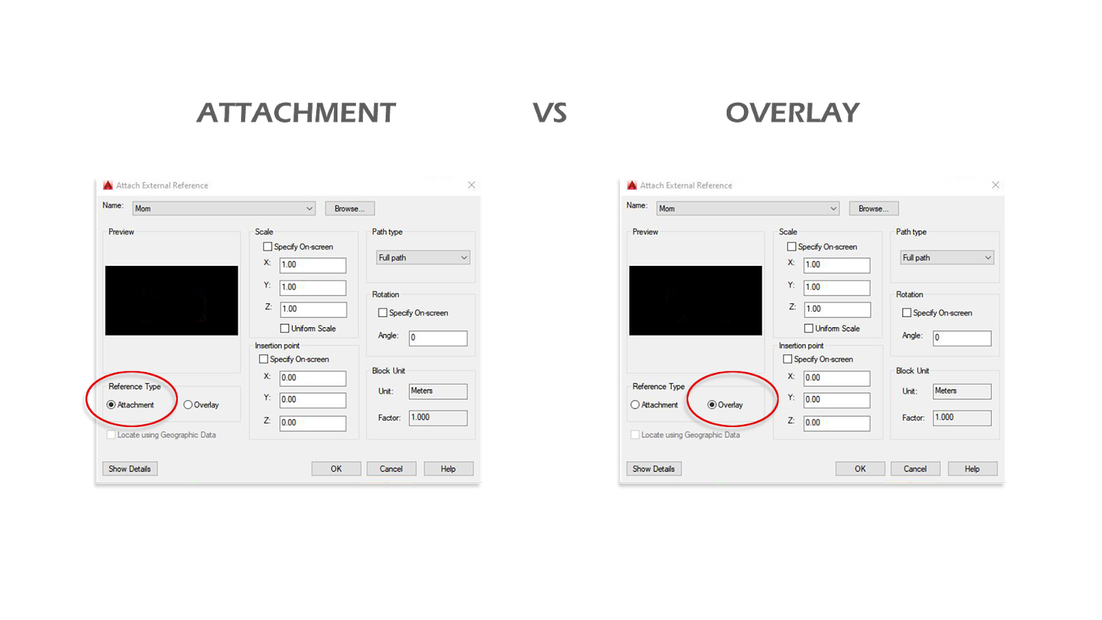 Cad Lisp and Tips Tip Difference between Attachment and Overlay in Xref