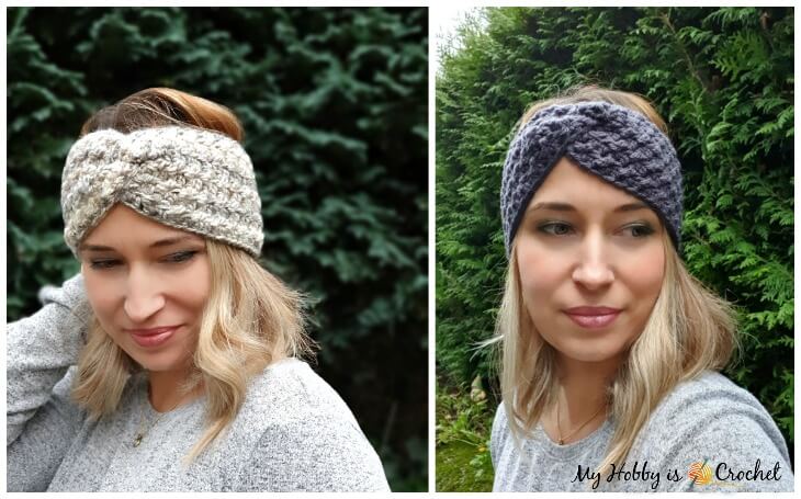 crochet textured twist headband