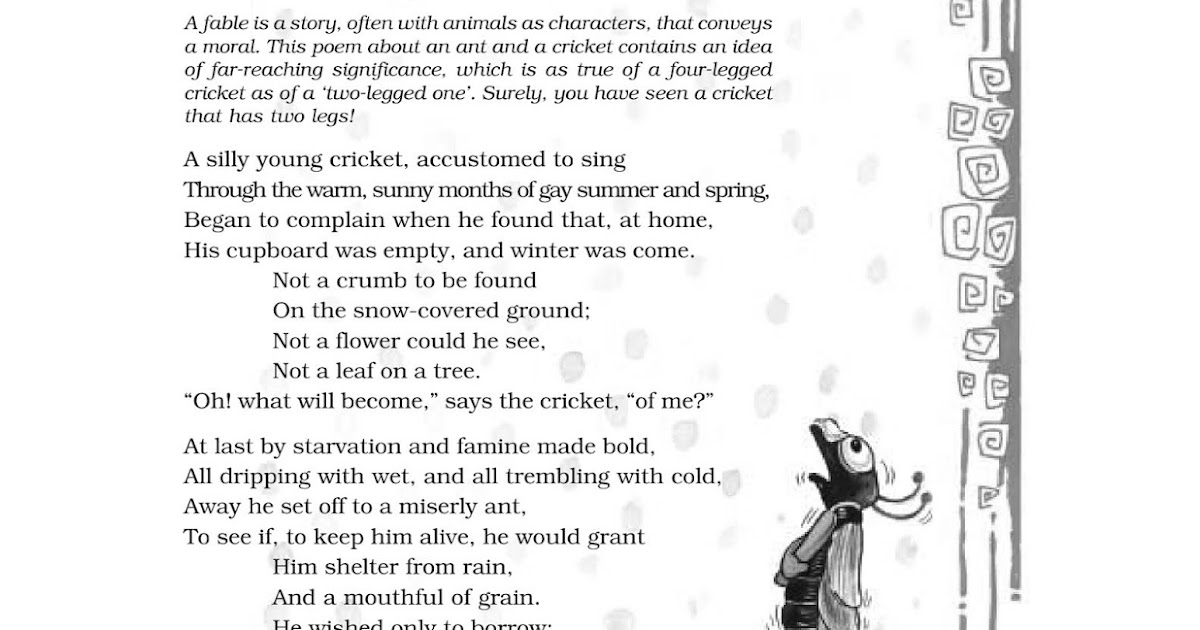 NCERT Class 8 English Honeydew Poem Chapter 1 The Ant And The Cricket ncert-class-8-english-honeydew-poem-chapter-1-the-ant-and-the-cricket