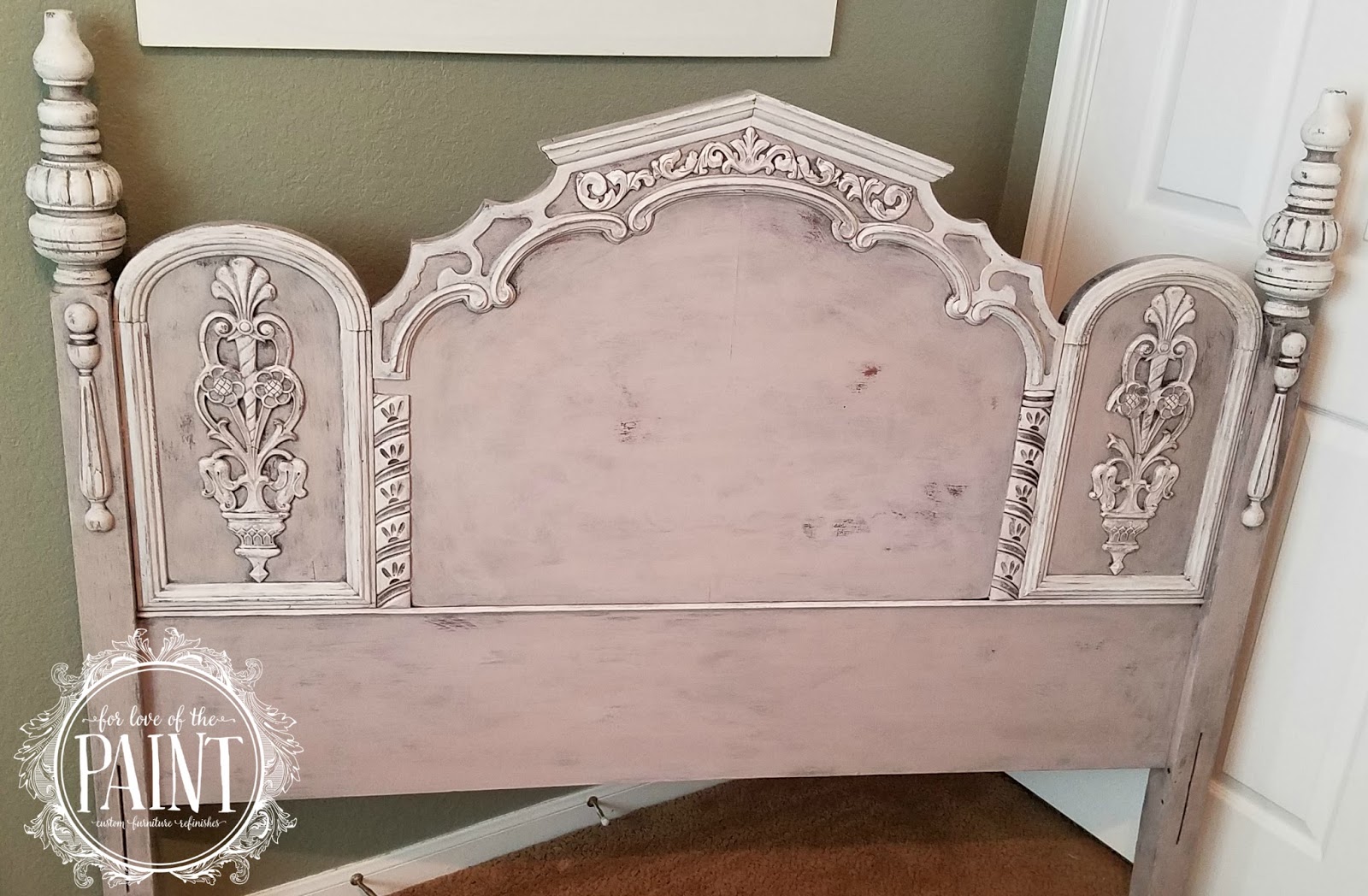 For Love of the Paint Before and After Ornate Vintage Headboard in