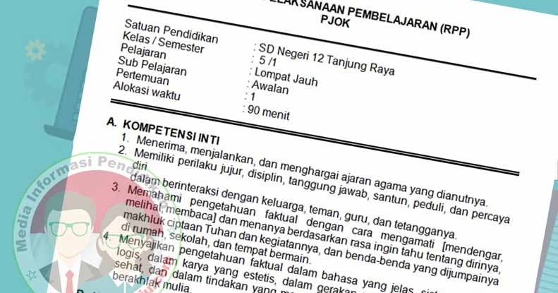 Rpp Pjok Sd Kelas 5 Semester 1 K13 Revisi Tahun 2019 Guru Maju